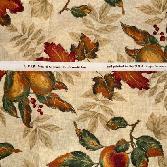 Fall Harvest Leaves, Fruit - VIP for Cranston Fabric - 1/2 Yard - Gold Metallic - Picture 8 of 9